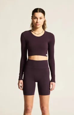 Collective Rib Cropped Ls Top W