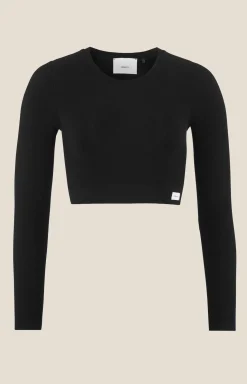 Collective Rib Cropped Ls Top W