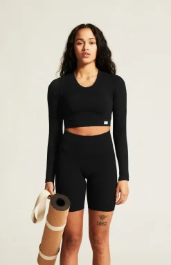 Collective Rib Cropped Ls Top W