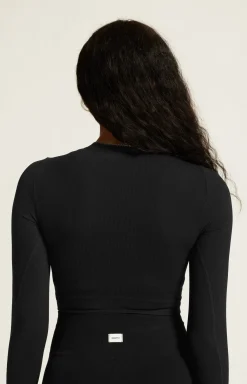 Collective Rib Cropped Ls Top W