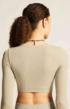 Collective Rib Cropped Ls Top W
